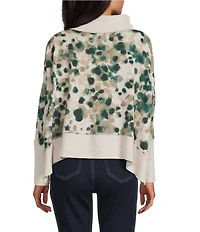 Westbound Animal Print Long Sleeve Mock Neck Knit Top