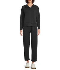 Westbound ULTRA LUXE Athleisure Coordinating Cropped Lounge Straight Leg Pull On Pants