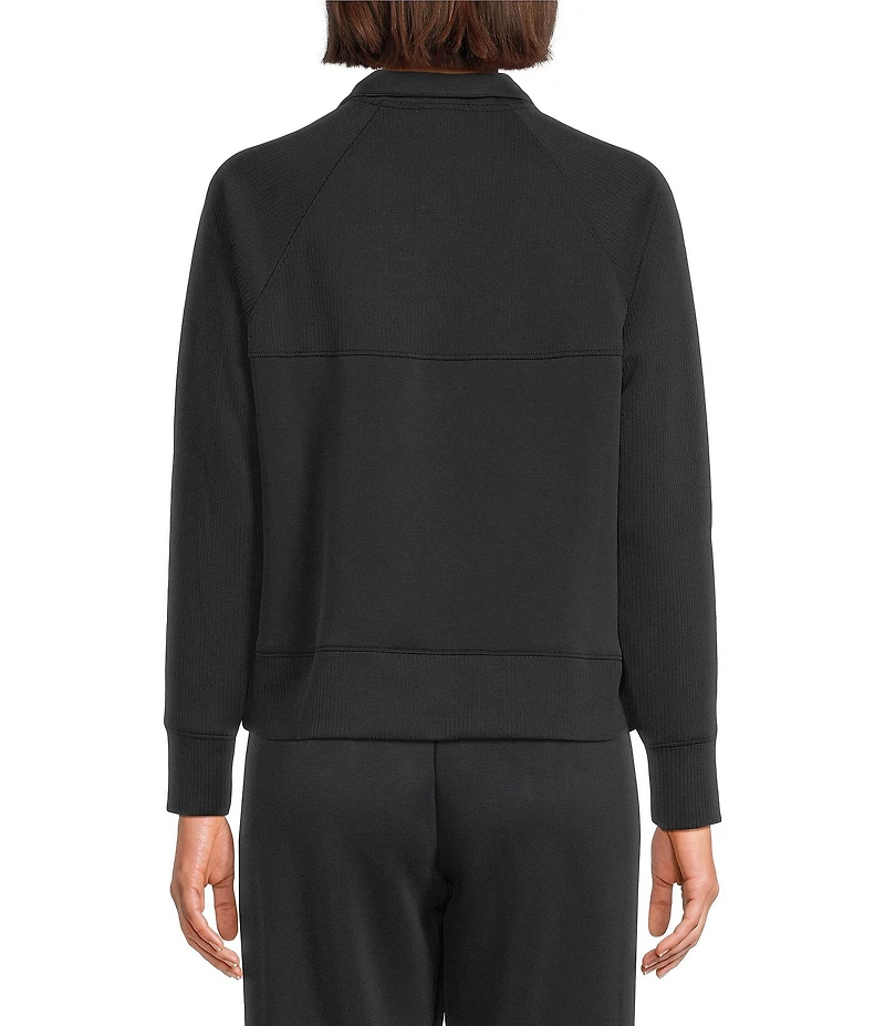 Westbound Athleisure Knit Long Sleeve Half Zip Mock Neck Pullover