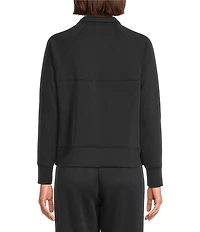 Westbound Athleisure Knit Long Sleeve Half Zip Mock Neck Pullover