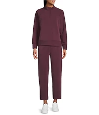 Westbound ULTRA LUXE Athleisure Knit Long Sleeve Half Zip Mock Neck Coordinating Pullover