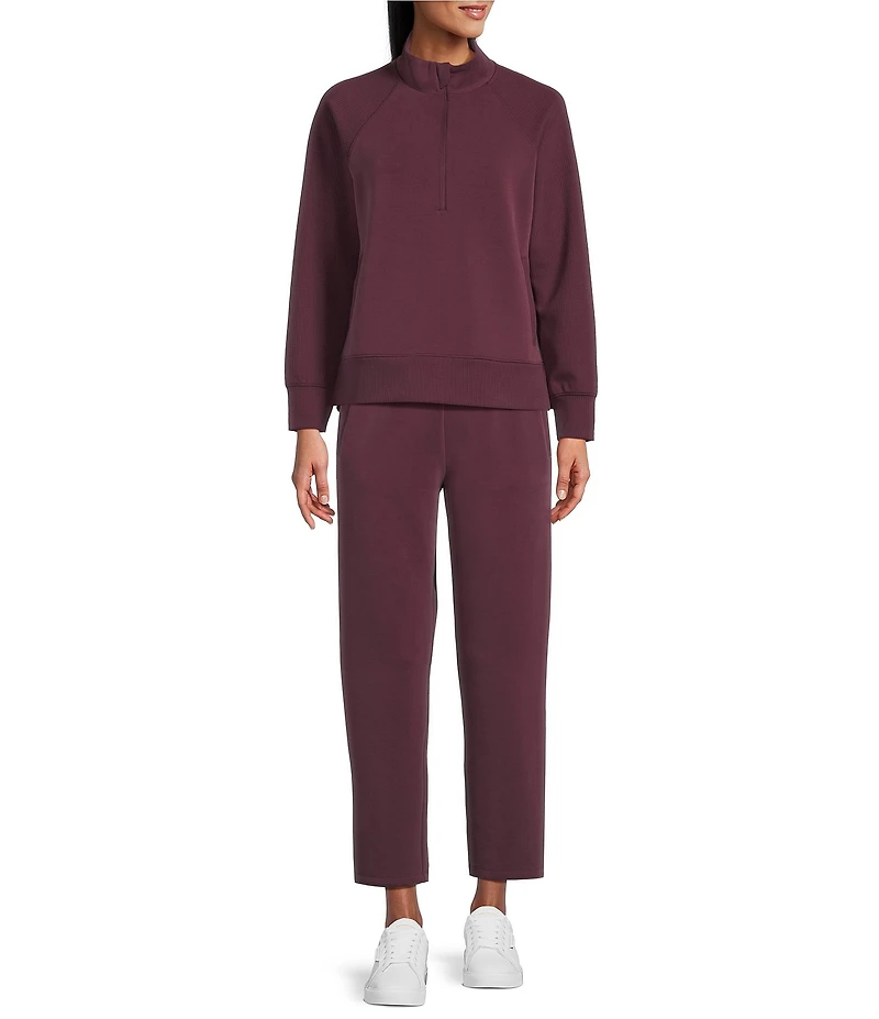 Westbound ULTRA LUXE Athleisure Knit Long Sleeve Half Zip Mock Neck Coordinating Pullover