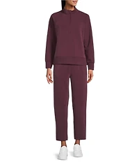 Westbound ULTRA LUXE Athleisure Knit Long Sleeve Half Zip Mock Neck Coordinating Pullover