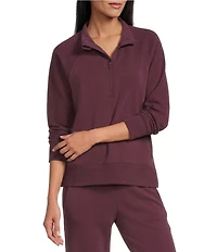 Westbound ULTRA LUXE Athleisure Knit Long Sleeve Half Zip Mock Neck Coordinating Pullover