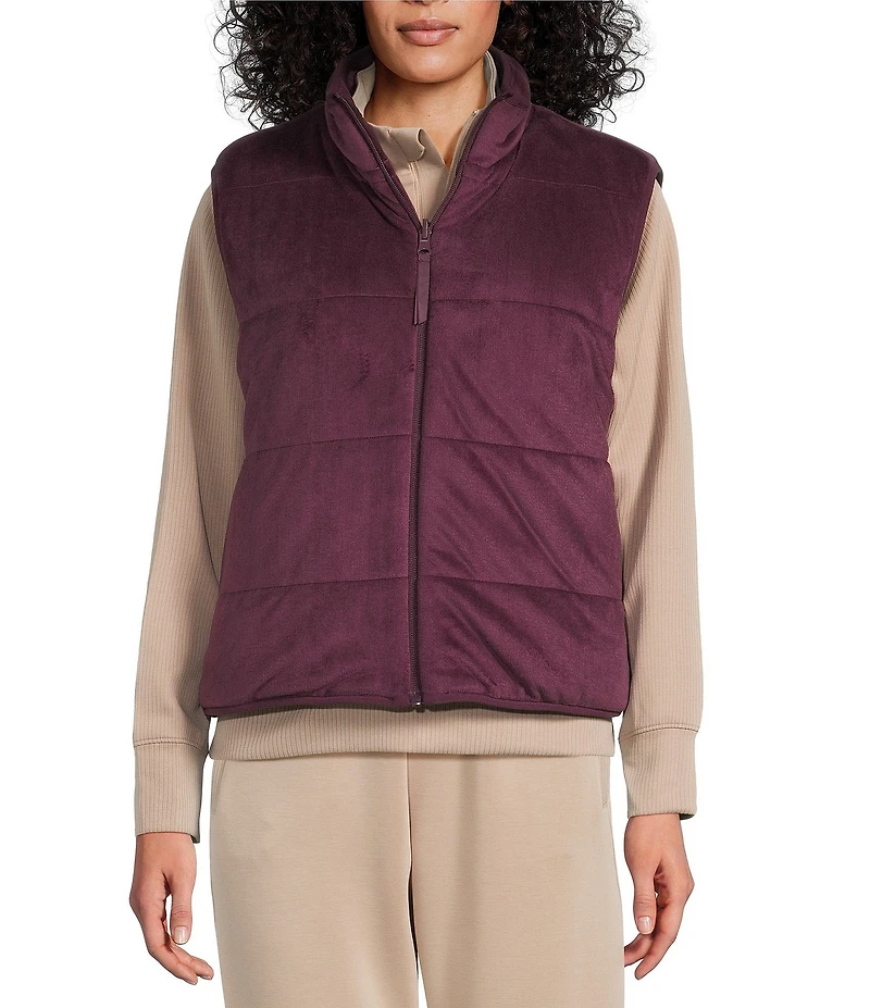 Westbound ULTRA LUXE Athleisure Reversible Sleeveless Zipper Front Velvet Vest