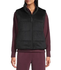 Westbound ULTRA LUXE Athleisure Reversible Sleeveless Zipper Front Velvet Vest