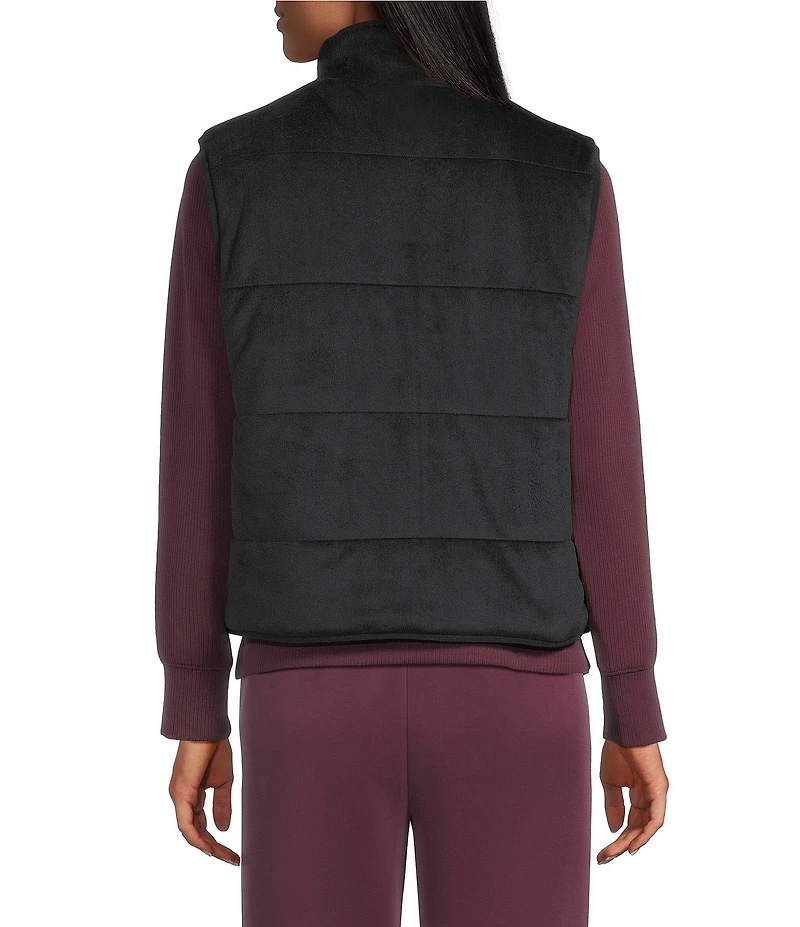 Westbound ULTRA LUXE Athleisure Reversible Sleeveless Zipper Front Velvet Vest