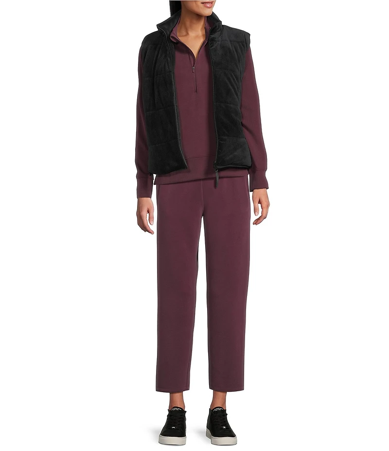 Westbound ULTRA LUXE Athleisure Reversible Sleeveless Zipper Front Velvet Vest