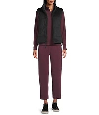 Westbound ULTRA LUXE Athleisure Reversible Sleeveless Zipper Front Velvet Vest