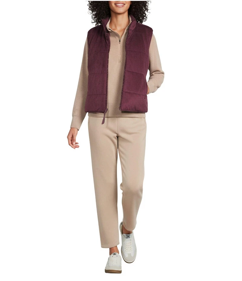 Westbound ULTRA LUXE Athleisure Reversible Sleeveless Zipper Front Velvet Vest