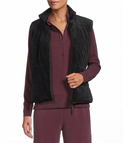 Westbound ULTRA LUXE Athleisure Reversible Sleeveless Zipper Front Velvet Vest