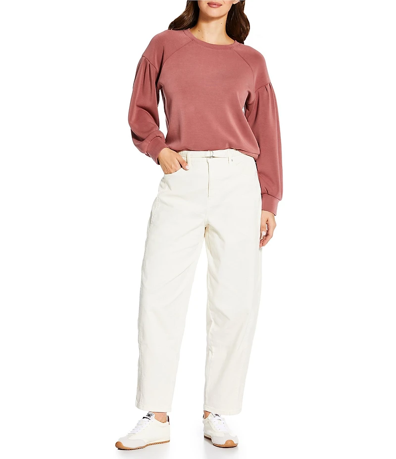 Westbound Belted Mid Rise Barrel Pants