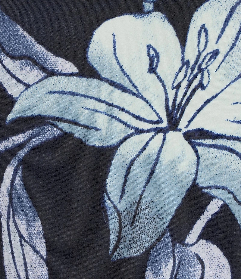 Westbound Blue Tapestry Lilly Long Sleeve Crew Neck Pullover