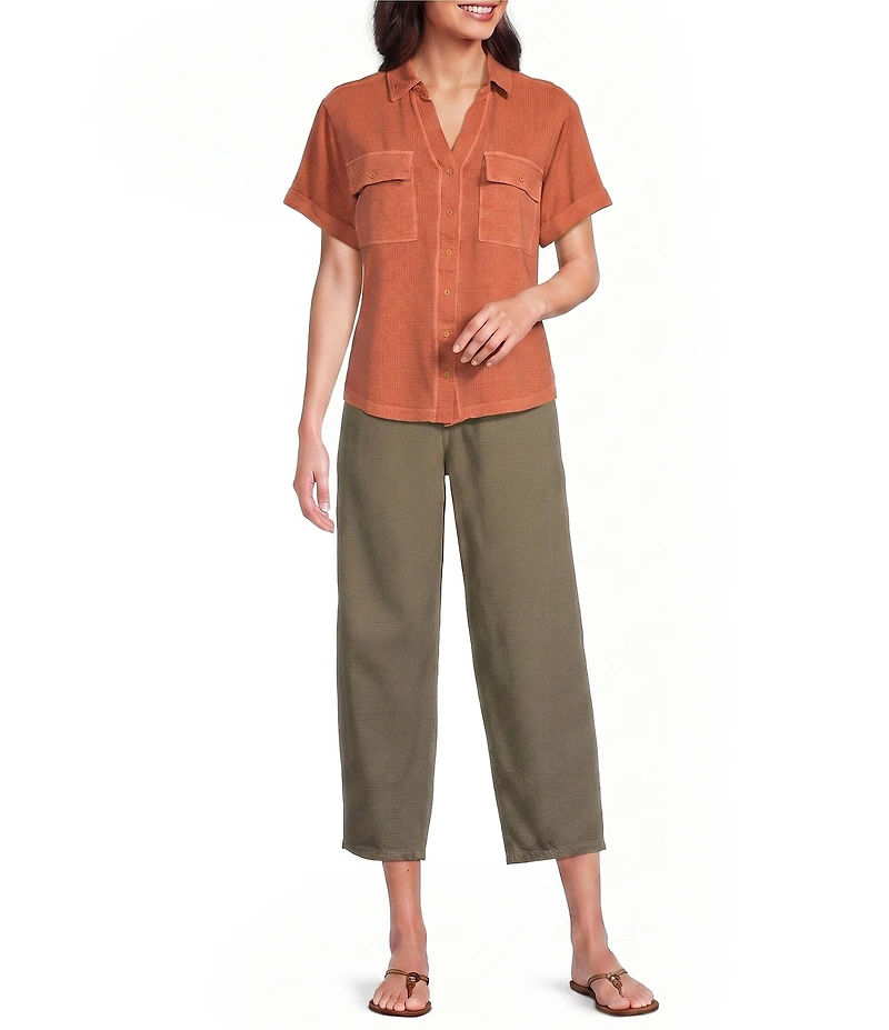 Westbound Button Down Rolled Sleeve Top