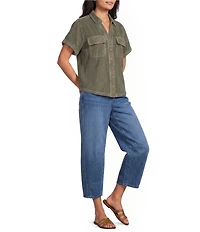 Westbound Button Down Rolled Sleeve Top