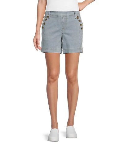 Westbound Button Embellished Pull-On Marina Shorts