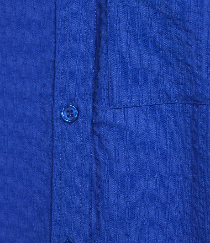 Westbound Button Front Y-Neck Short Sleeve Camp Top