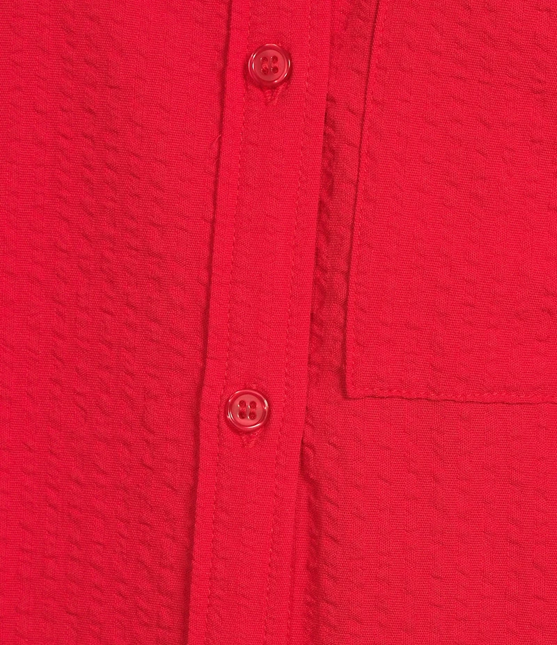 Westbound Perfect Outfit Picks Button Front Y-Neck Short Sleeve Camp Top