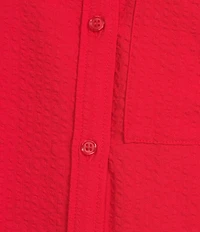 Westbound Perfect Outfit Picks Button Front Y-Neck Short Sleeve Camp Top