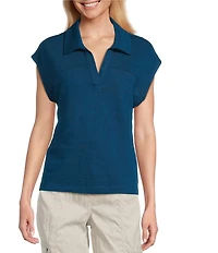 Westbound Cap Sleeve Collared Top