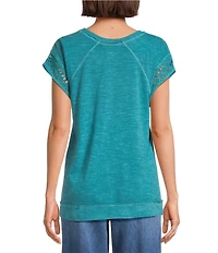 Westbound Cap Sleeve Crew Neck Top