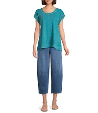 Westbound Cap Sleeve Crew Neck Top