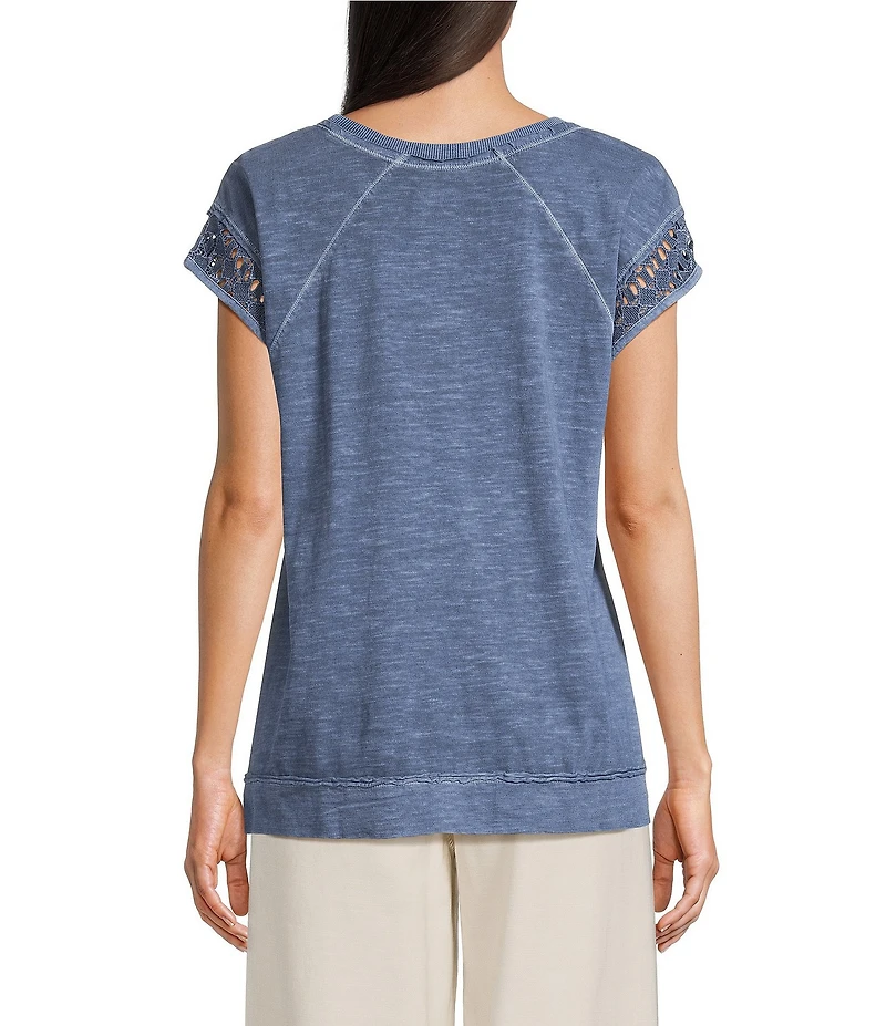 Westbound Cap Sleeve Crew Neck Top