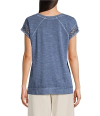 Westbound Cap Sleeve Crew Neck Top