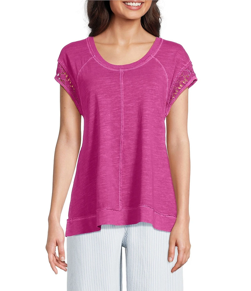Westbound Cap Sleeve Crew Neck Top