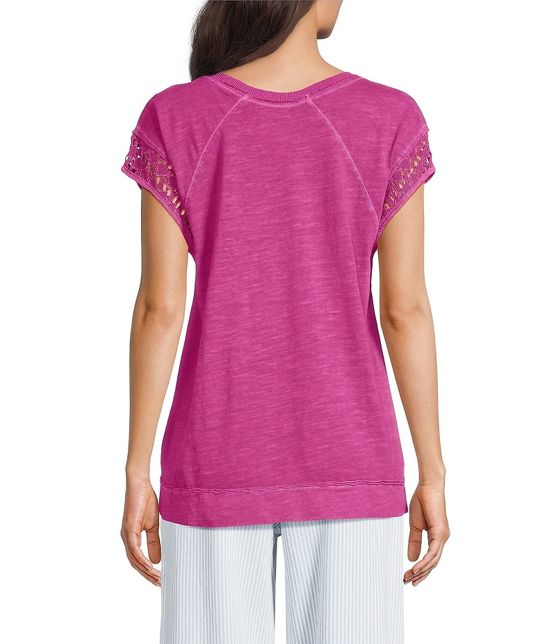 Westbound Cap Sleeve Crew Neck Top
