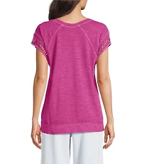 Westbound Cap Sleeve Crew Neck Top