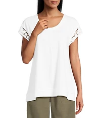 Westbound Cap Sleeve Crew Neck Top