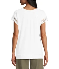 Westbound Cap Sleeve Crew Neck Top