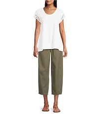 Westbound Cap Sleeve Crew Neck Top