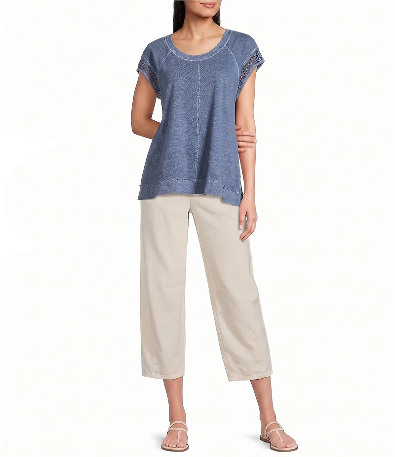 Westbound Cap Sleeve Crew Neck Top