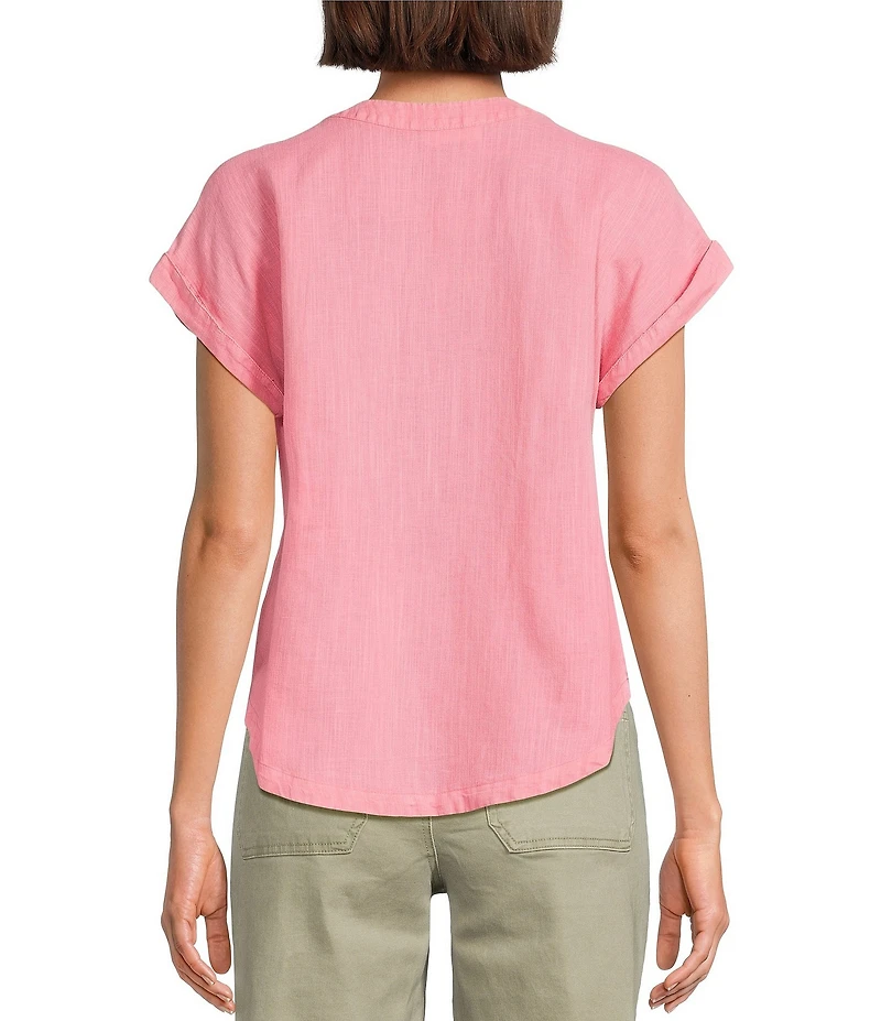 Westbound Cap Sleeve Henley Top