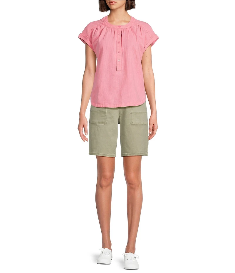 Westbound Cap Sleeve Henley Top