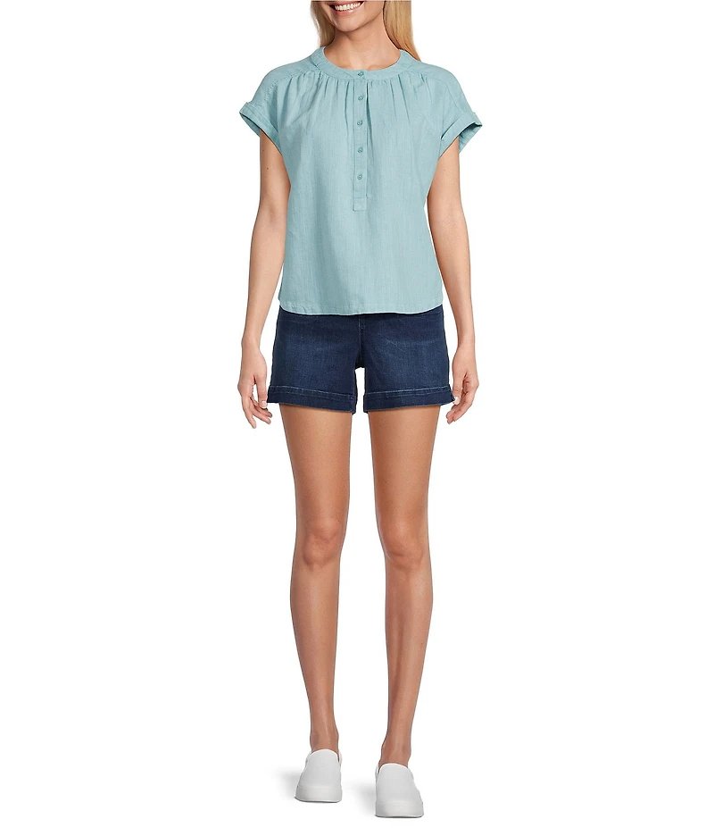 Westbound Cap Sleeve Henley Top