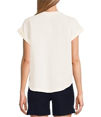 Westbound Cap Sleeve Henley Top