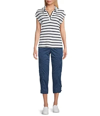 Westbound Cap Sleeve Polo Top