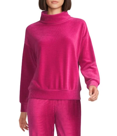 Westbound Coordinating Velour Rib Long Sleeve Funnel Neck Top