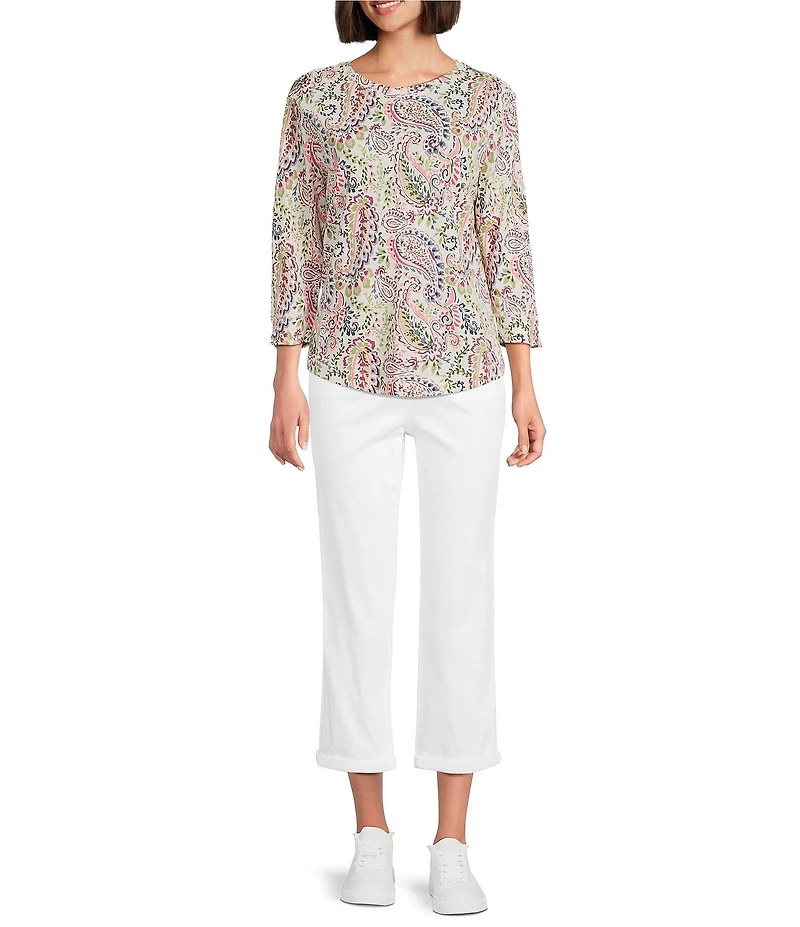 Westbound Cotton Blend High Rise Crop Pants