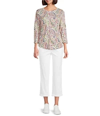 Westbound Cotton Blend High Rise Crop Pants