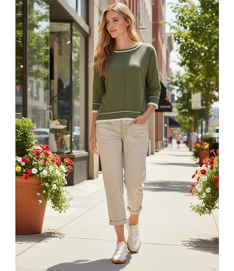 Westbound Cotton Blend High Rise Crop Pants