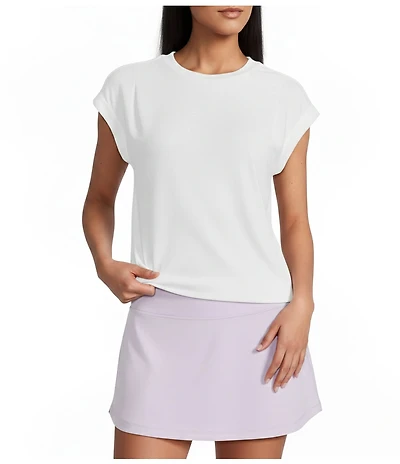 Westbound Crew Neck Sleeveless Pleat Shoulder Top