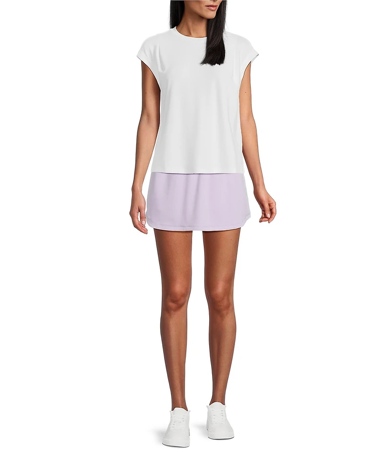 Westbound Crew Neck Sleeveless Pleat Shoulder Top