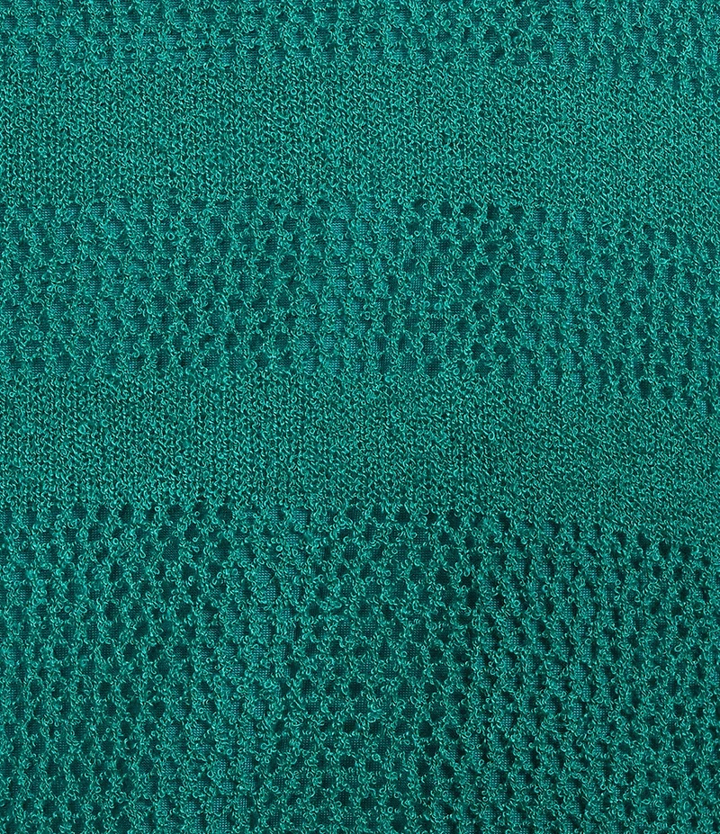 Westbound Crochet 3/4 Sleeve Crew Neck Ribbed Top