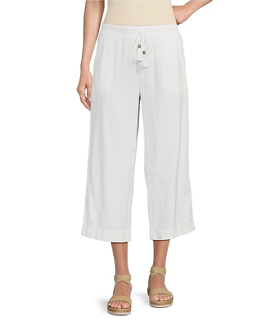 Westbound Linen Blend Crop Pull-On Pants