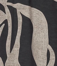 Westbound Dancing Leaves Slub Knit Short Sleeve Crew Neck Top
