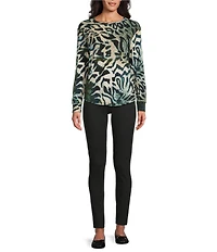 Westbound Dark Denim Animal Pigment Long Sleeve Crew Neck Pullover